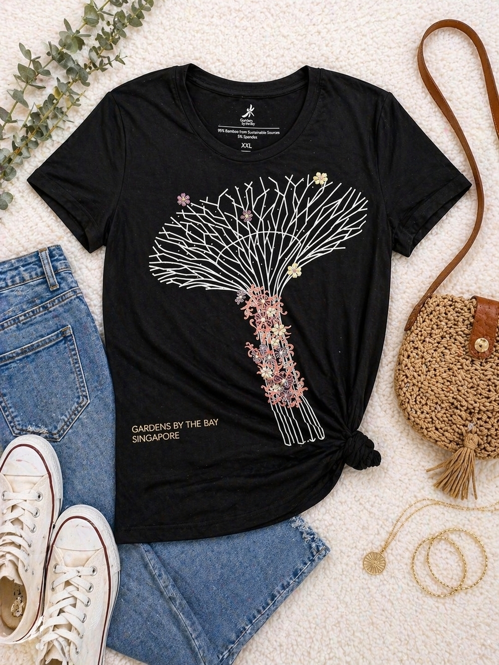 Gardens by the Bay Graphic Tee XXL Bamboo Blend